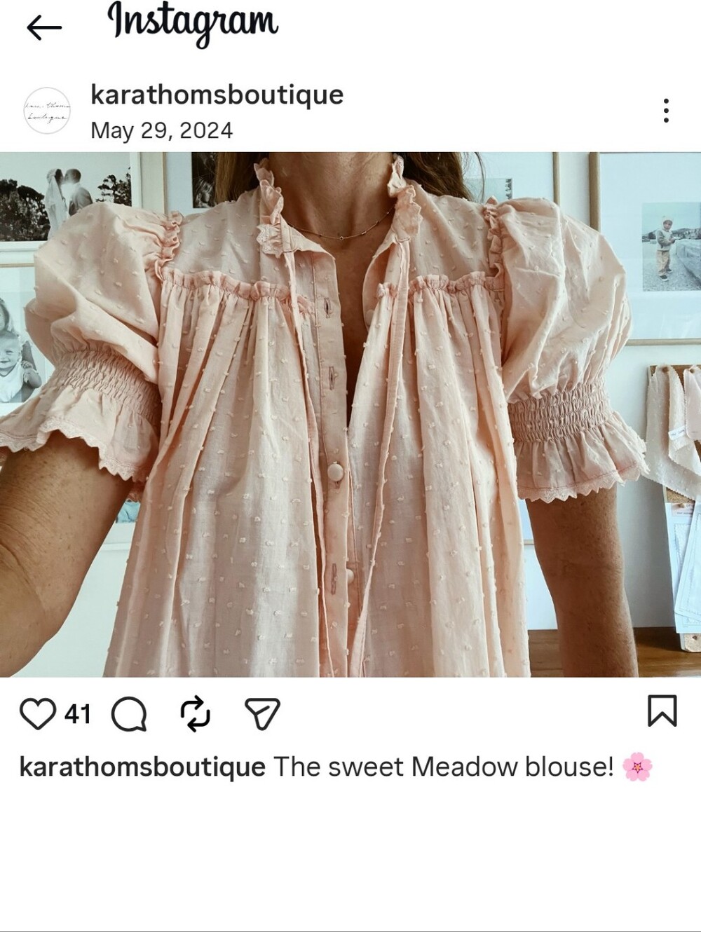 Kara Thomas Meadow Blouse- Small
